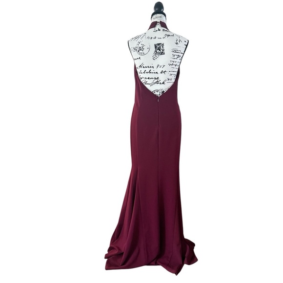 NWT Lulu’s Slice Of Joy Burgundy Halter Maxi Dress XL - Picture 5 of 11